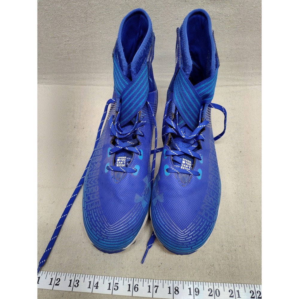 Under Armour Highlight RM Men Football Cleats Blue High Top 3023718-402 Size 9.5 - Picture 4 of 7